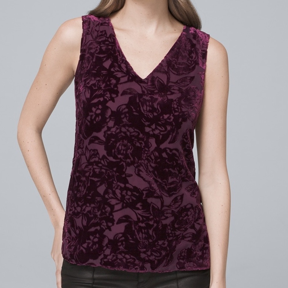 WHBM VELVET BURNOUT SHELL